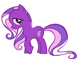 Size: 999x805 | Tagged: safe, artist:vernorexia, wysteria (g4), earth pony, pony, g4, cute, female, g4 wysteriadorable, mare, multicolored mane, multicolored tail, pink mane, pink tail, purple eyes, purple mane, purple tail, raised hoof, recolor, simple background, tail, transparent background, white mane, white tail