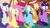 Size: 1280x720 | Tagged: safe, artist:animatedjames, applejack, fluttershy, pinkie pie, rainbow dash, rarity, twilight sparkle, alicorn, pegasus, pony, unicorn, g4, female, happy, horn, jaw drop, mare, reaction image, shocked, sitting, smiling, twilight sparkle (alicorn)