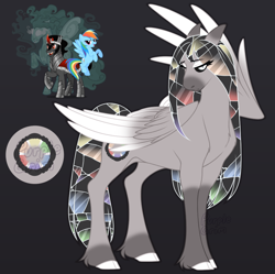 Size: 1004x1000 | Tagged: safe, artist:purplegrim40, king sombra, rainbow dash, oc, pegasus, pony, g4, female, mare, offspring, parent:king sombra, parent:rainbow dash, parents:sombradash