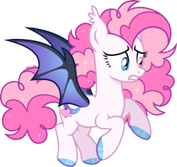 Size: 2000x1884 | Tagged: safe, artist:cirillaq, oc, oc only, oc:twinkie moon, bat pony, pony, female, heterochromia, mare, simple background, solo, transparent background