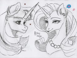 Size: 1280x965 | Tagged: safe, artist:raychelrage, rarity, pony, unicorn, g4, horn, sketch, twillight sparkle