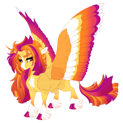 Size: 4900x4900 | Tagged: safe, artist:gigason, oc, oc:supernova blaze, alicorn, pony, absurd resolution, colored wings, female, magical lesbian spawn, mare, multicolored wings, offspring, parent:spitfire, parent:twilight sparkle, parents:twifire, simple background, solo, transparent background, wings