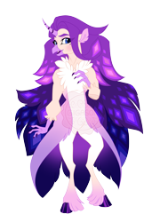 Size: 4263x5917 | Tagged: safe, artist:gigason, oc, oc:avant garde, hybrid, absurd resolution, magical lesbian spawn, offspring, parent:captain celaeno, parent:rarity, simple background, solo, transparent background