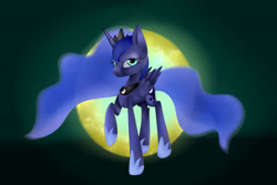 Size: 3000x2000 | Tagged: safe, artist:sleepicookie, princess luna, pony, g4, moon, solo