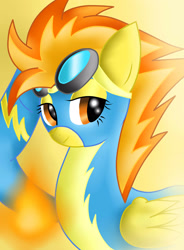 Size: 1910x2598 | Tagged: safe, artist:pikashoe90, spitfire, pegasus, g4, clothes, female, goggles, solo, uniform, wonderbolts uniform