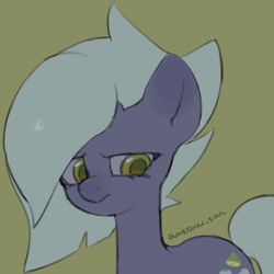 Size: 4096x4096 | Tagged: safe, artist:metaruscarlet, limestone pie, earth pony, pony, g4, grumpy, simple background, solo, yellow background