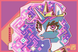 Size: 1920x1280 | Tagged: safe, artist:boxwari, princess celestia, alicorn, pony, g4, bust, digital art, female, looking at you, mare, pixel art, signature, solo