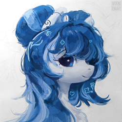 Size: 2048x2048 | Tagged: safe, artist:rvsd, oc, oc only, earth pony, pony, bust, commission, digital painting, female, high res, looking at you, mare, portrait, signature, smiling, smiling at you, solo