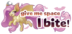 Size: 7064x3432 | Tagged: safe, artist:cutepencilcase, fluttershy, bat pony, pony, g4, absurd resolution, bat ponified, bat wings, bumper sticker, fangs, flutterbat, race swap, simple background, slit pupils, solo, transparent background, wings