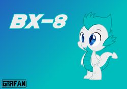 Size: 2670x1881 | Tagged: safe, artist:gradiusfanatic, oc, oc only, oc:bx-8, dragon, dragon oc, gradient background, male, non-pony oc, solo