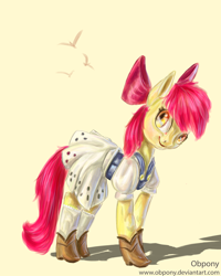 Size: 4000x5000 | Tagged: safe, artist:lulemt, apple bloom, earth pony, pony, g4, clothes, female, filly, foal, solo