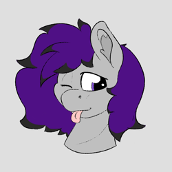 Size: 1048x1048 | Tagged: safe, artist:dsksh, oc, oc only, oc:black smile, earth pony, :p, bust, earth pony oc, portrait, solo, tongue out