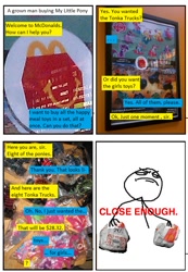 Size: 534x771 | Tagged: safe, close enough, comic, mcdonald's, mcdonald's happy meal toys, meme, merchandise, toy