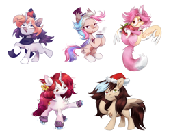 Size: 3720x3018 | Tagged: safe, artist:khvorost162, oc, bat pony, pegasus, pony, unicorn, commission, horn