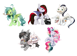 Size: 4000x2912 | Tagged: safe, artist:khvorost162, oc, alicorn, bat pony, pegasus, commission