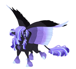 Size: 5600x5100 | Tagged: safe, artist:gigason, oc, oc:dark star, pegasus, pony, absurd resolution, colored wings, female, mare, multicolored wings, parents:twilane, simple background, solo, transparent background, wings