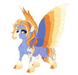 Size: 4400x4200 | Tagged: safe, artist:gigason, oc, oc:cold front, pegasus, pony, absurd resolution, colored wings, female, magical lesbian spawn, mare, multicolored wings, offspring, parent:rainbow dash, parent:spitfire, parents:spitdash, simple background, solo, transparent background, wings