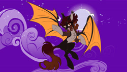 Size: 5334x3000 | Tagged: safe, artist:imbunbun, oc, bat pony, absurd resolution, ambiguous gender, moon, night, solo