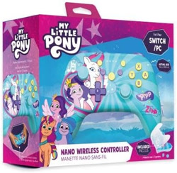 Size: 398x389 | Tagged: safe, izzy moonbow, pipp petals, sunny starscout, zipp storm, earth pony, pegasus, pony, unicorn, g5, my little pony: tell your tale, official, controller, horn, merchandise, nintendo, nintendo switch, pc