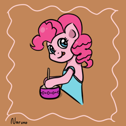 Size: 1280x1280 | Tagged: safe, artist:wrath-marionphauna, pinkie pie, g4, :p, bowl, cooking, dough, solo, tongue out