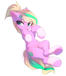 Size: 3364x3856 | Tagged: safe, alternate version, artist:empress-twilight, oc, oc only, oc:emerald bubble, earth pony, pony, :p, belly, belly button, blushing, cheek fluff, chest fluff, clothes, commission, cute, ear fluff, eye clipping through hair, eyebrows, eyebrows visible through hair, female, flower, flower in hair, leg fluff, leg warmers, mare, simple background, smiling, solo, tail, tongue out, transparent background, two toned mane, two toned tail, underhoof, ych result