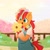 Size: 1240x1240 | Tagged: safe, artist:skylinepony_, sunny starscout, semi-anthro, g5, floral necklace, flower, hoof hold, mane stripe sunny, solo