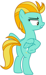 Size: 3627x5978 | Tagged: safe, alternate version, artist:ejlightning007arts, edit, vector edit, lightning dust, pegasus, pony, g4, angry, bipedal, butt, female, lightning butt, mare, no clothes, plot, pose, simple background, solo, transparent background, vector