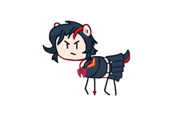 Size: 1192x786 | Tagged: safe, earth pony, ryuko matoi, stick pony