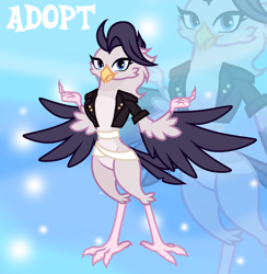 Size: 1280x1311 | Tagged: safe, artist:vi45, oc, oc only, bird, ornithian, anthro, clothes, female, solo, vest, zoom layer