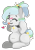 Size: 350x497 | Tagged: safe, artist:rhythmpixel, oc, oc only, oc:river chime, pegasus, pony, :p, bells, belly, belly button, chubby, collar, female, heart, mare, one eye closed, ponytail, simple background, sitting, solo, tongue out, transparent background, wink