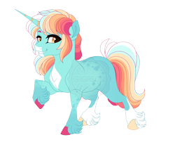 Size: 4700x3800 | Tagged: safe, artist:gigason, oc, oc only, oc:pulmonaria, pony, unicorn, g4, absurd resolution, adoptable, adult blank flank, blank flank, chest marking, coat markings, colored, colored eyebrows, colored hooves, colored horn, colored pinnae, dappled, eyebrows, eyebrows visible through hair, eyelashes, facial markings, female, feminine stallion, fetlock tuft, flat colors, girly, hooves, horn, leg markings, lidded eyes, long horn, long mane, long mane male, long tail, looking back, magical lesbian spawn, male, male oc, mare, mismatched eyebrows, mismatched hooves, multicolored hooves, multicolored mane, multicolored tail, offspring, parent:lyra heartstrings, parent:rainbow dash, parents:lyradash, raised hoof, simple background, snip (coat marking), solo, stallion, stallion oc, standing, standing on three hooves, striped horn, tail, teal coat, thick eyelashes, three quarter view, transparent background, turquoise coat, yellow eyes