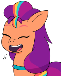 Size: 2693x3391 | Tagged: safe, artist:frownfactory, sunny starscout, earth pony, pony, g5, eyes closed, female, mane stripe sunny, mare, simple background, solo, transparent background