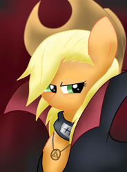 Size: 1896x2574 | Tagged: safe, artist:pikashoe90, applejack, earth pony, pony, g4, 2012, applejack's hat, clothes, cosplay, costume, cowboy hat, female, hat, hidan, jewelry, naruto, necklace, old art, solo