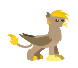 Size: 8000x7000 | Tagged: safe, artist:freestadiumtix, oc, oc only, oc:pad, griffon, pony, absurd resolution, griffon oc, pointy ponies, simple background, solo, tail, white background, yellow mane