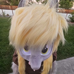 Size: 1080x1080 | Tagged: safe, derpy hooves, g4, fursuit, irl, outdoors, photo, ponysuit, solo