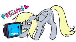 Size: 875x494 | Tagged: safe, artist:poniesinmyhead, derpy hooves, pegasus, pony, g4, female, mare, regretevator, roblox, scag, simple background, white background