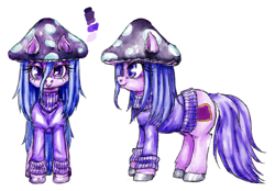 Size: 4606x3201 | Tagged: safe, artist:buttercupsaiyan, oc, oc only, oc:jellycap, mushroom pony, original species, female, mare, mushroom, purple, reference sheet, simple background, solo, white background