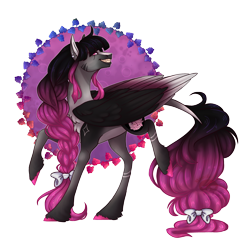 Size: 1800x1800 | Tagged: safe, artist:momchi-momichi, oc, oc only, oc:shade peony, pegasus, pony, art trade, colored wings, female, gradient wings, mare, simple background, solo, transparent background, wings