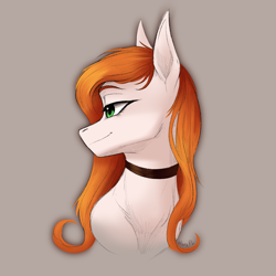 Size: 2000x2000 | Tagged: safe, artist:klarapl, oc, oc only, oc:shimmering song, earth pony, pony, bust, female, side view, singer