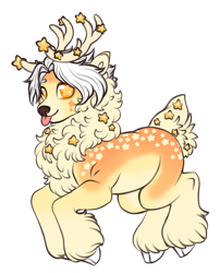 Size: 1280x1581 | Tagged: safe, artist:malinraf1615, oc, oc only, deer, reindeer, cloven hooves, simple background, solo, tongue out, transparent background