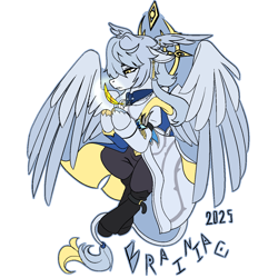 Size: 1400x1400 | Tagged: safe, artist:brainiac, angel, pegasus, pony, crossover, fanart, honkai: star rail, male, ponified, signature, simple background, solo, stallion, sunday (honkai: star rail), transparent background