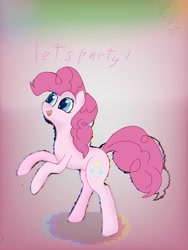 Size: 1500x2000 | Tagged: safe, artist:sleepiefox, pinkie pie, g4, error, glitch, open mouth, text