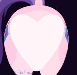 Size: 1519x1472 | Tagged: safe, artist:azira faerinx, oc, pony, unicorn, butt, butt only, dock, featureless crotch, heart butt, horn, pink coat, plot, purple hair, purple mane, rear view, solo, tail, unicorn oc