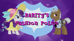 Size: 1366x768 | Tagged: safe, screencap, night watch, rarity, vigilance, pony, g4, rarity's fashion police