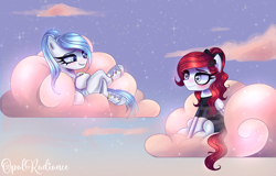 Size: 2000x1281 | Tagged: safe, artist:opal_radiance, oc, oc:flora roseheart, oc:opal rosamond, pegasus, pony