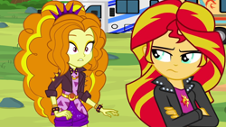 Size: 2000x1125 | Tagged: safe, artist:ktd1993, adagio dazzle, sunset shimmer, human, equestria girls, g4, female, lesbian, ship:sunsagio, shipping