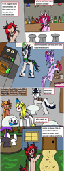 Size: 1299x3470 | Tagged: safe, artist:ask-luciavampire, oc, dragon, pony, succubus, undead, vampire, vampony, werewolf, zebra, ask, cafe, food, tumblr