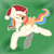 Size: 1500x1500 | Tagged: safe, artist:maravor, oc, oc only, alicorn, pony, snake, ;p, alicorn oc, christmas, colored wings, commission, female, hat, holiday, horn, mare, one eye closed, santa hat, solo, tongue out, two toned wings, wings, ych result