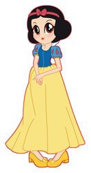 Size: 1656x3128 | Tagged: safe, artist:yaya54320, human, equestria girls, g4, black hair, bow, clothes, disney, disney princess, dress, equestria girls-ified, female, hair bow, light skin, shoes, snow white, snow white and the seven dwarfs, solo, style emulation