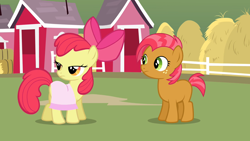 Size: 1280x720 | Tagged: safe, screencap, babs seed, earth pony, pony, g4, my little pony: friendship is magic, one bad apple, cute, female, filly, foal, freckles, outdoors, towel